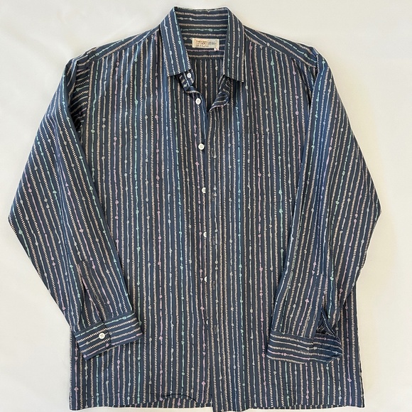 Men’s Thai Silk Button Down Long Sleeve Shirt - Picture 1 of 10